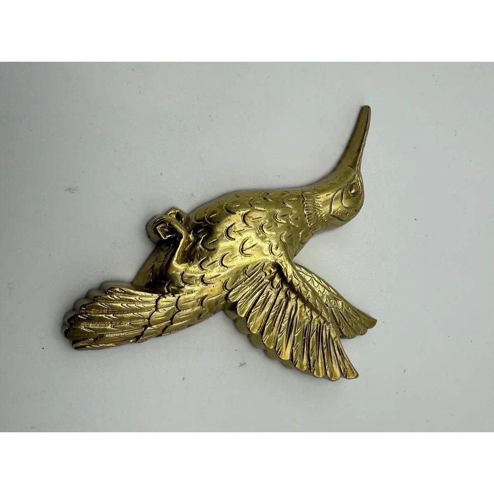 Vintage Homco Gold Hummingbird Wall Plaques Set 2 1985 USA Made 7669 7668